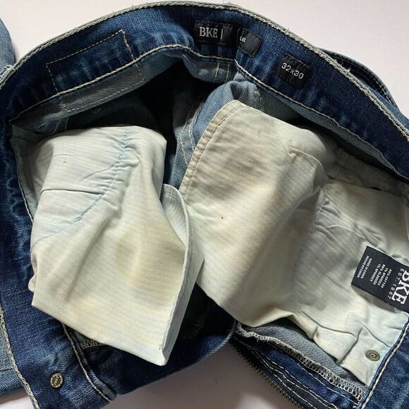 BKE Buckle‎ Jeans Mens 32x30 Alec Blue Straight Leg Embroidered Stretch Comfort - Picture 10 of 12